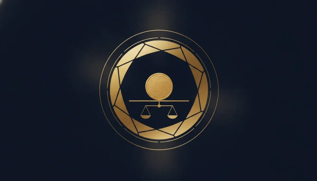 How Stablecoins Hold Their Peg — roo2ya, midnight-navy and gilt-gold aperture illustration
